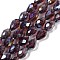 Transparent Electroplate Glass Beads Strands, AB Color Plated, Faceted, Teardrop, Sienna, 5~6x4mm, Hole: 0.9mm, about 65~67pcs/strand, 15.35~16.4''(39~41cm)