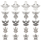 SUNNYCLUE 1 Box 50Pcs 5 Style Guardian Angel Charms Angel Wing Charms Bless Lucky Charm Fairy Wing Tibet Style Alloy Fairy Charm for Jewelry Making Charms DIY Craft Bracelets Necklace Earrings Women