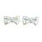 Opaque Acrylic Beads, AB Color Plated, Bowknot, Honeydew, 26x44x11mm, Hole: 3mm