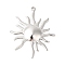 Non-Tarnish 304 Stainless Steel Pendants, Sun Charms, Stainless Steel Color, 45x37x3.5mm, Hole: 2mm