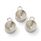 Tarnish Resistant 202 Stainless Steel Pendant Rhinestone Settings, for Pointed Back Rivoli Rhinestone, Flat Round, Stainless Steel Color, 10x7x3.5mm, Hole: 1.8mm, Fit for 6mm rhinestone