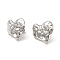 Non-Tarnish 304 Stainless Steel Textured Heart Stud Earrings for Women, Stainless Steel Color, 18x19mm, Pin: 0.8mm