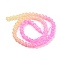 Spray Painted Crackle Glass Beads Strands, Gradient Color, Segmented Multi-color Beads, Round, Hot Pink, 6mm, Hole: 1mm, about 60pcs/strand, 14.96~15.04 inch(38~38.2cm)