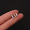 316L Surgical Stainless Steel Micro Pave Clear Cubic Zirconia Cartilage Earrings, Rectangle, Rose Gold, 6mm, Pin: 0.8mm