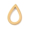 Golden Plated 304 Stainless Steel Charms, Laser Cut, Teardrop, 10x7x1mm
