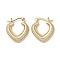 Heart Brass Cubic Zirconia Hoop Earrings, Long-Lasting Plated, Lead Free & Cadmium Free, Real 18K Gold Plated, 22.5x19.5x4mm