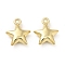 Rack Plating Alloy Charms, Cadmium Free & Lead Free, Star, Light Gold, 14.5x12x4.5mm, Hole: 1.6mm