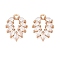 Brass Micro Pave Clear Cubic Zirconia Pendants, Cadmium Free & Nickel Free & Lead Free, Leaf Charms, Golden, 18x13x3mm, Hole: 1.8mm
