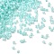 Painted Glass Seed Beads, Cylinder, Inside Colours, Cyan, 2.5x1.8mm, Hole: 2mm, about 2700pcs/450g