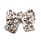 Acrylic Pendants, Bowknot with Leopard Print Pattern & Loop, Silver, 36.5x45.5x5.5mm, Hole: 2.5mm