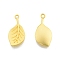 Alloy Pendants, Leaf Charms, Matte Gold Color, 23.5x11.5x1.5mm, Hole: 1.2mm