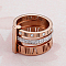 Roman Numerals 304 Stainless Steel & Crystal Rhinestone Finger Rings, Golden & Rose Gold, US Size 8(18.1mm)