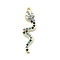 Snake Shape Alloy Rhinestone Pendants, Snake, 40x10.5x4mm, Hole: 2mm