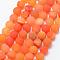 Natural Druzy Geode Agate Bead Strands, Frosted, Round, Dyed & Heated, Grade A, Dark Orange, 10mm, Hole: 1mm, about 37pcs/strand, 15 inch