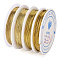 4 Rolls 4 Size Copper Wire, Round, for Beading Jewelry Craft Making, Golden, 0.5~1mm, about 8.2~31.16 Feet(2.5~9.5m)/roll, 1 roll/size