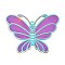 304 Stainless Steel Pendants, Etched Metal Embellishments, Butterfly Charm, Rainbow Color, 30.5x41x0.3mm, Hole: 1.6mm