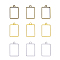 Rack Plating Alloy Rectangle Open Back Bezel Pendants, For DIY UV Resin, Epoxy Resin, Pressed Flower Jewelry, Lead Free & Nickel Free, Mixed Color, 33.5x21x3.5mm, Hole: 3mm, 15pcs/bag
