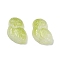 Transparent Glass Beads, Owl, Baking Paint, Yellow Green, 18x14.5x6.5mm, Hole: 1.2mm
