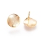 Brass Ear Stud Findings, with Loop, Nickel Free, Real 18K Gold Plated, Flat Round, 12mm, Hole: 1mm, Pin: 0.5mm