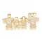 Brass Micro Pave Cubic Zirconia Links, Cadmium Free & Lead Free, Family, Clear, Golden, 17x37x2mm, Hole: 1mm