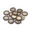 Zinc Alloy Pendant Settings for Cabochon & Rhinestone, DIY for Jewelry Making, Lead Free & Cadmium Free & Nickel Free, Flat Round, Antique Bronze, 33.5x30x1.4mm, Hole: 2mm, Tray: 19mm