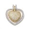 Brass Micro Pave Cubic Zirconia Pendants, Lead Free & Cadmium Free, Long-Lasting Plated, Heart, Gunmetal & Platinum, 26.5x24x6.5mm, Hole: 4x2.7mm