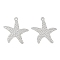 Non-Tarnish 304 Stainless Steel Pendants, Starfish Charm, Stainless Steel Color, 32x29x1.1mm, Hole: 2.2mm