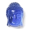 Glass Pendants, Figure of Buddha, Blue, 29.5x21x14mm, Hole: 1mm