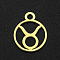 201 Stainless Steel Charms, Flat Round with Constellation, Golden, Taurus, 13.4x10.8x1mm, Hole: 1.5mm