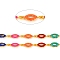 Handmade Brass Chains, Soldered, with Enameled Lip Link, with Spool, Long-Lasting Plated, Real 18K Gold Plated, Colorful, Lip: 5x13.5x1.5mm, about 32.8 Feet(10m)/roll