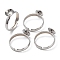 Tarnish Resistant Adjustable 304 Stainless Steel Finger Rings Components, with 201 Stainless Steel Tray, Stainless Steel Color, Inner Diameter: 17mm, Tray: 8mm