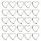50Pcs 304 Stainless Steel Linking Ring, Heart, Stainless Steel Color, 14.5x15x1.5mm, Inner Diameter: 12x10mm