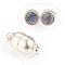 Brass Magnetic Clasps with Loops, Oval, Matte Silver, 17x8mm, Hole: 3mm