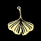 201 Stainless Steel Pendants, Laser Cut, Ginkgo Leaf, Golden, 26x21.5x1mm, Hole: 1.5mm