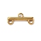 304 Stainless Steel Chandelier Component Links, Bar Links, 3 Loops, Golden, 7x15x2mm, Hole: 1.6mm