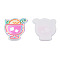 Transparent Printed Acrylic Cabochons, Cup, Pearl Pink, 25x23.5x2.5mm