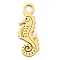 304 Stainless Steel Pendants, Laser Cut, Real 18K Gold Plated, Sea Animal Charm, Sea Horse, 22x8x1mm, Hole: 2.5mm