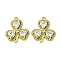 Eco-Friendly Brass Micro Pave Cubic Zirconia Pendants,  Long-Lasting Plated, Real 18K Gold Plated, Cadmium Free & Lead Free, Clover, Clear, 22x20x4mm, Hole: 1.8mm
