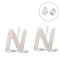 Hypoallergenic Bioceramics Zirconia Ceramic Stud Earrings, No Fading and Nickel Free, Alphabet, Letter N, 7x5.5mm