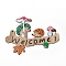 Single Face Printed Wood Big Pendants, Autumn Charms, Welcome, Word, 160x221x5mm, Hole: 4mm