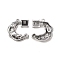 Alloy Glass Pendants, Gunmetal, Crescent Moon with Square Charms, Black, 22.5x20x4mm, Hole: 1.5mm