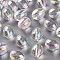 Transparent Acrylic Beads, AB Color Plated, Oval, Clear AB, 13.5x11mm, Hole: 2mm