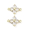 Rack Plating Brass Pave Cubic Zirconia Connector Charms, Flower Links, Real 18K Gold Plated, Long-Lasting Plated, Lead Free & Cadmium Free, Clear, 13.5x10x4mm, Hole: 1mm