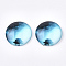Starry Sky Pattern Printed Glass Cabochons, Half Round/Dome, Colorful, 25x6~6.5mm
