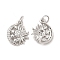 Brass Micro Pave Cubic Zirconia Pendants, Cadmium Free & Nickel Free & Lead Free, with Jump Ring, Moon & Sun & Star Charms, Platinum, 16x13x2.5mm, Hole: 2.5mm