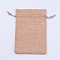 Burlap Packing Pouches, Drawstring Bags, BurlyWood, 14.5x10.5x0.5cm