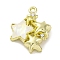 Alloy Rhinestone Pendants, with Resin, Starfish, Golden, 19x16x6mm, Hole: 1.4mm
