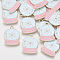 Christmas Theme, Alloy Enamel Pendants, with Rhinestones, Light Gold, Crystal Ball, Sky Blue, 22.5x16.5x2mm, Hole: 1.8~2mm