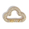 Rack Plating Brass Micro Pave Cubic Zirconia Twister Clasps, Cadmium Free & Lead Free, Long-Lasting Plated, Cloud, Clear, 17x25x3mm