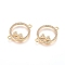 Brass Micro Pave Clear Cubic Zirconia Links connectors, Long-Lasting Plated, Flat Round with Heart, Golden, 22x16.5x2.5mm, Hole: 1.5mm